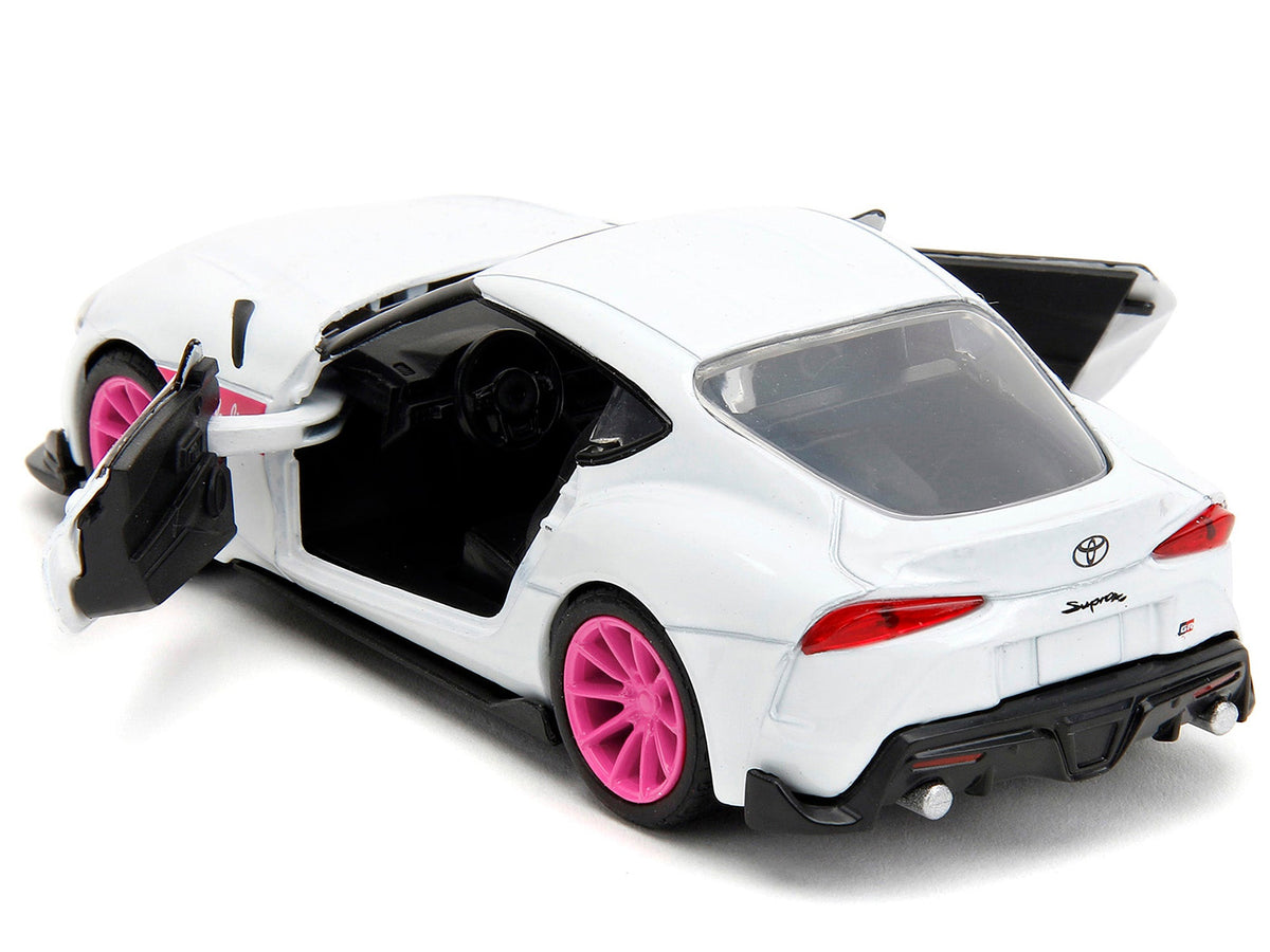 2020 Toyota Supra White Metallic with Pink Wheels "Pink Slips" Series 1/32 Diecast Model Car by Jada-Jada-ModelCars.com