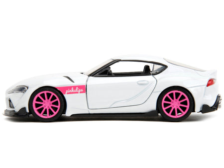 2020 Toyota Supra White Metallic with Pink Wheels "Pink Slips" Series 1/32 Diecast Model Car by Jada-Jada-ModelCars.com