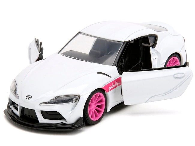 2020 Toyota Supra White Metallic with Pink Wheels "Pink Slips" Series 1/32 Diecast Model Car by Jada-Jada-ModelCars.com