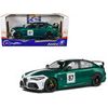 2021 Alfa Romeo Giulia GTA M 87 Green Metallic with Carbon Top and White Stripes "Nurburgring 1973" Tribute "Competition" Series 1/18 Diecast Model Car by Solido - Solido - ModelCars.com