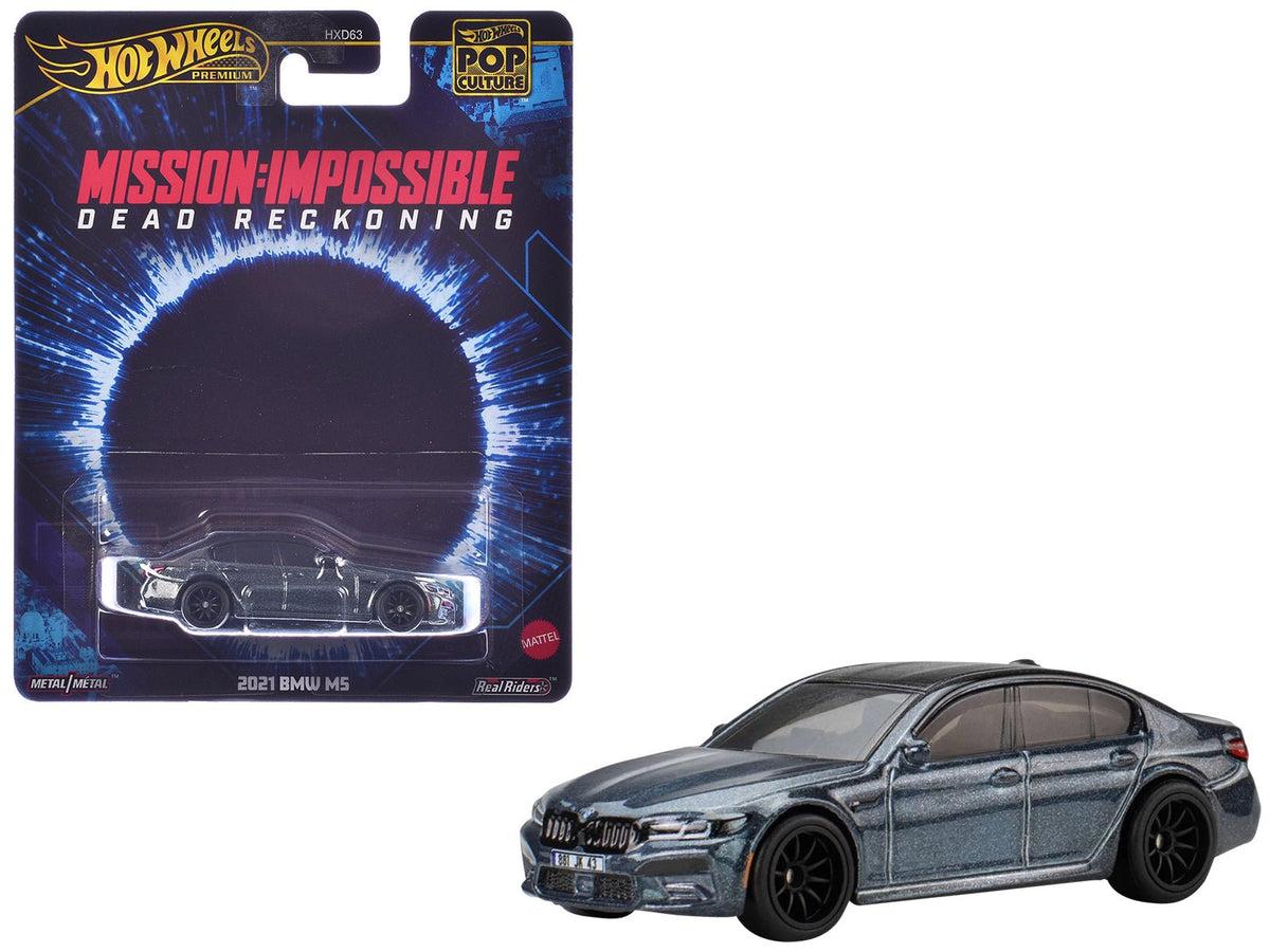 2021 BMW M5 Gray Metallic with Black Top "Mission: Impossible â€“ Dead Reckoning" (2023) Movie "Pop Culture" Series Diecast Model Car by Hot Wheels-Hotwheels-ModelCars.com