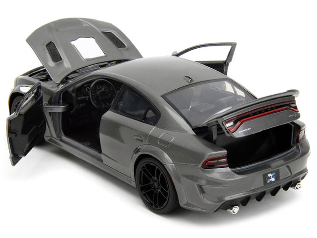 2021 Dodge Charger SRT Hellcat Gray Metallic "Fast X" (2023) Movie "Fast & Furious" Series 1/24 Diecast Model Car by Jada-Jada-ModelCars.com