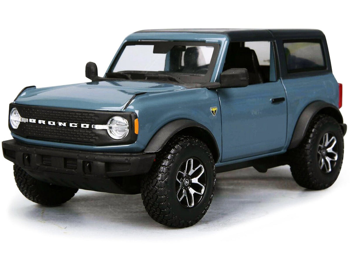 2021 Ford Bronco Badlands Blue with Black Top "Special Edition" 1/24 Diecast Model Car by Maisto-Maisto-ModelCars.com