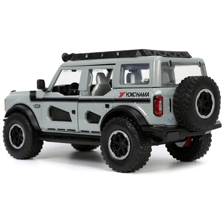 2021 Ford Bronco Gray with Black Stripes with Roof Rack "Own the Night" "Just Trucks" Series 1/24 Diecast Model Car by Jada-Jada-ModelCars.com
