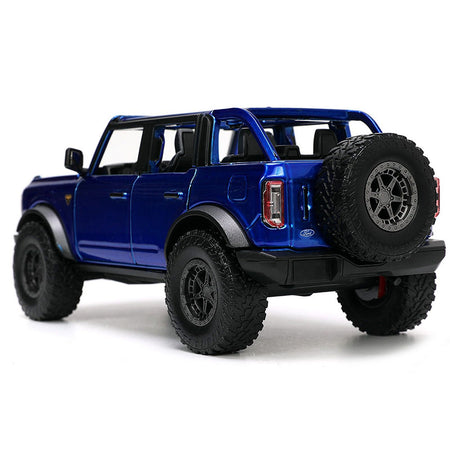 2021 Ford Bronco Open - Top Candy Blue Metallic with Extra Wheels "Just Trucks" Series 1/24 Diecast Model Car by Jada - Jada - ModelCars.com
