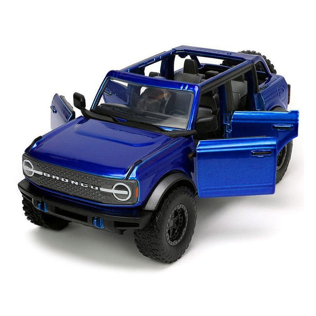 2021 Ford Bronco Open-Top Candy Blue Metallic with Extra Wheels "Just Trucks" Series 1/24 Diecast Model Car by Jada-Jada-ModelCars.com