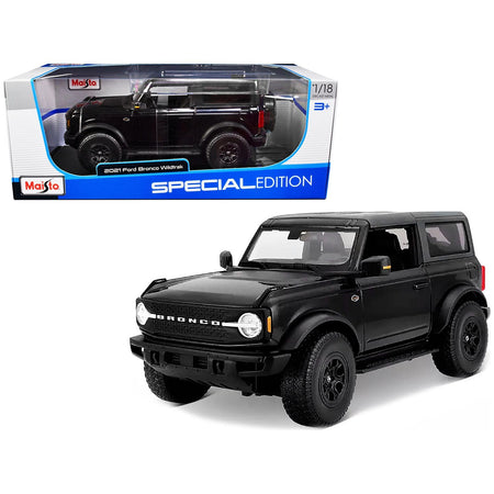 2021 Ford Bronco Wildtrak Black Metallic with Dark Gray Top "Special Edition" 1/18 Diecast Model Car by Maisto - Maisto - ModelCars.com