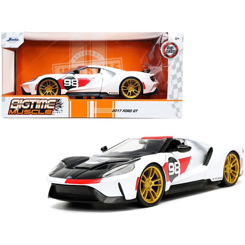 2021 Ford Gt 98 White "Heritage Edition" "Bigtime Muscle" Series 1/24 Diecast Model Car by Jada - Jada - ModelCars.com