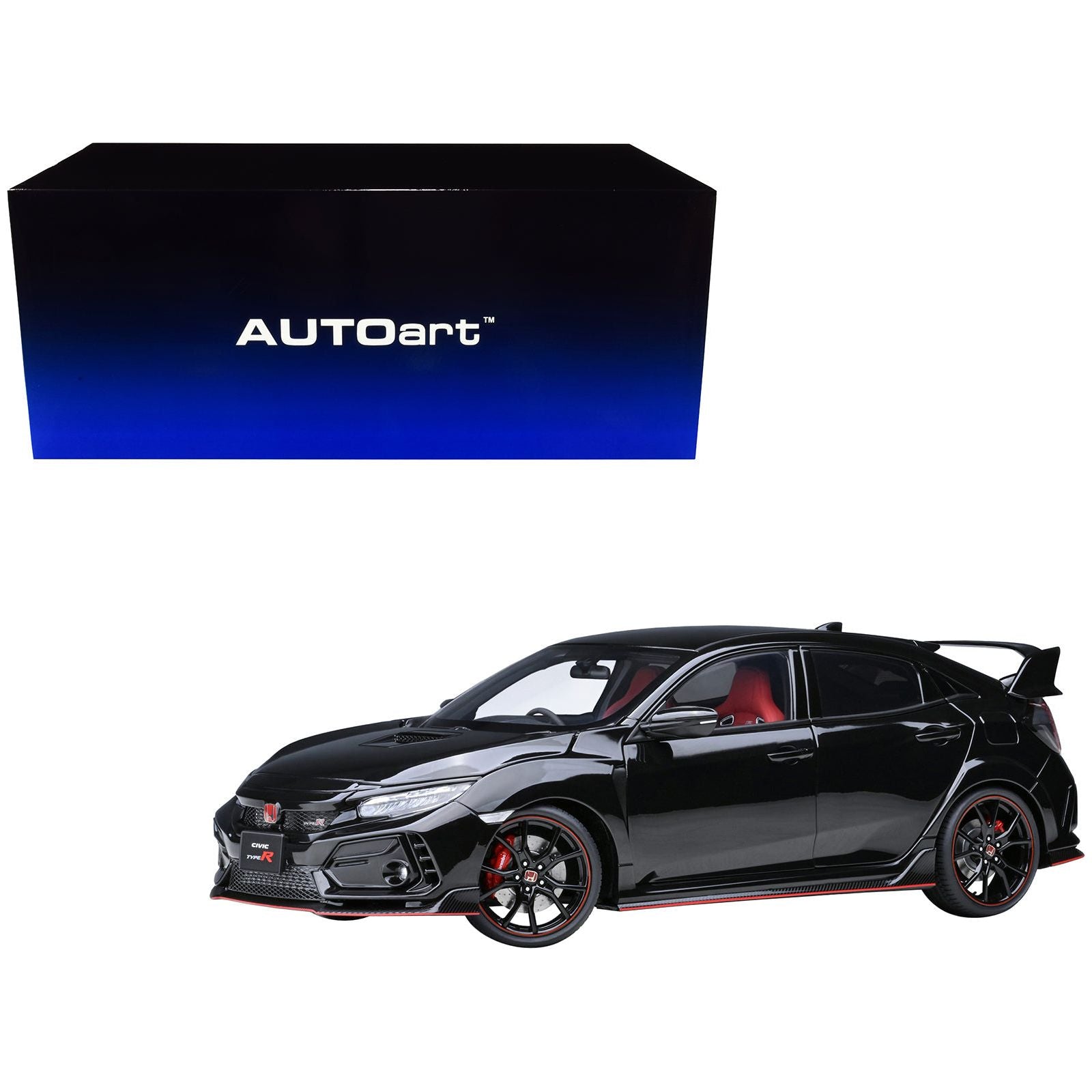 2021 Honda Civic Type R (FK8) RHD (Right Hand Drive) Crystal Black Pearl 1/18 Model Car by Autoart - Autoart - ModelCars.com