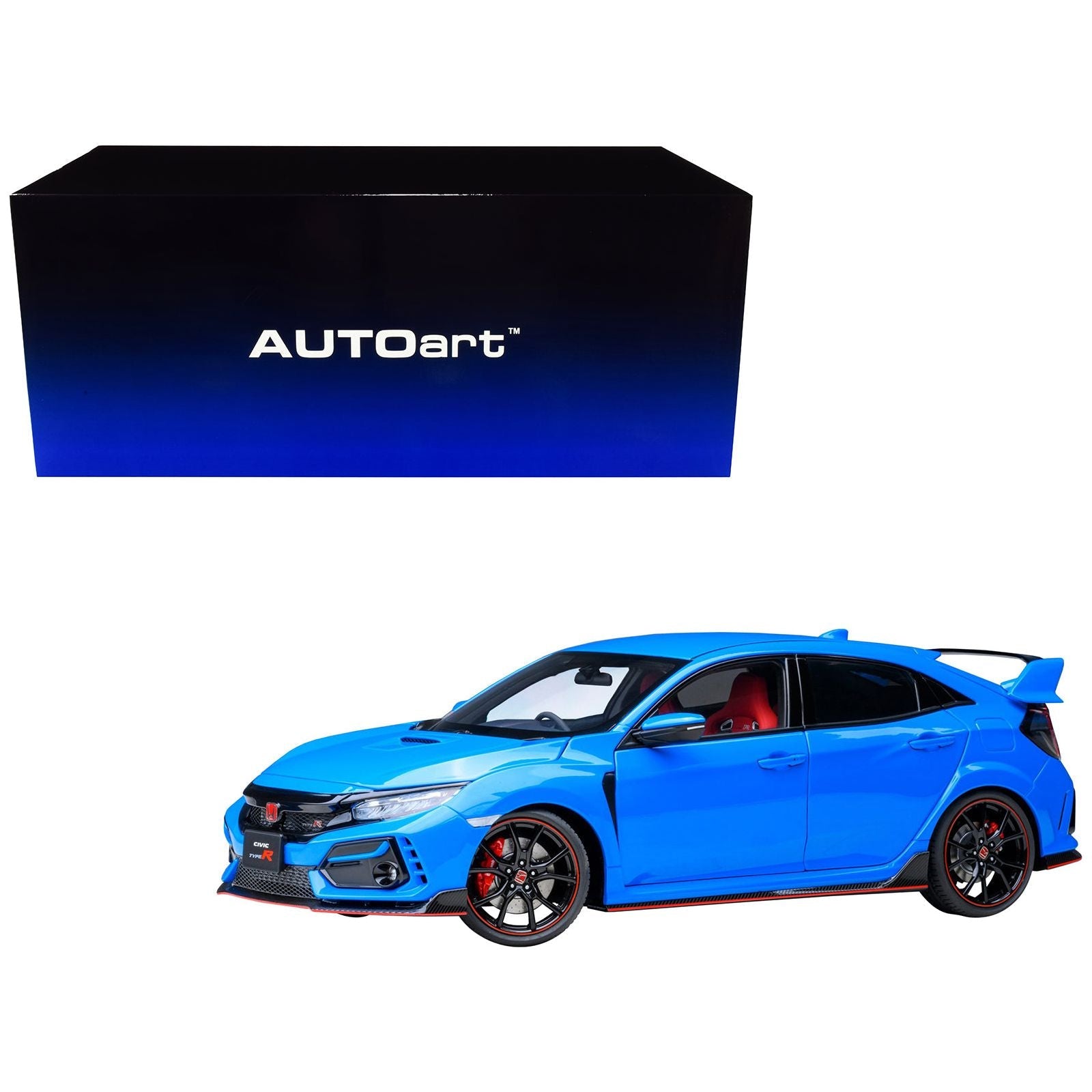 2021 Honda Civic Type R (FK8) RHD (Right Hand Drive) Racing Blue Pearl 1/18 Model Car by Autoart - Autoart - ModelCars.com