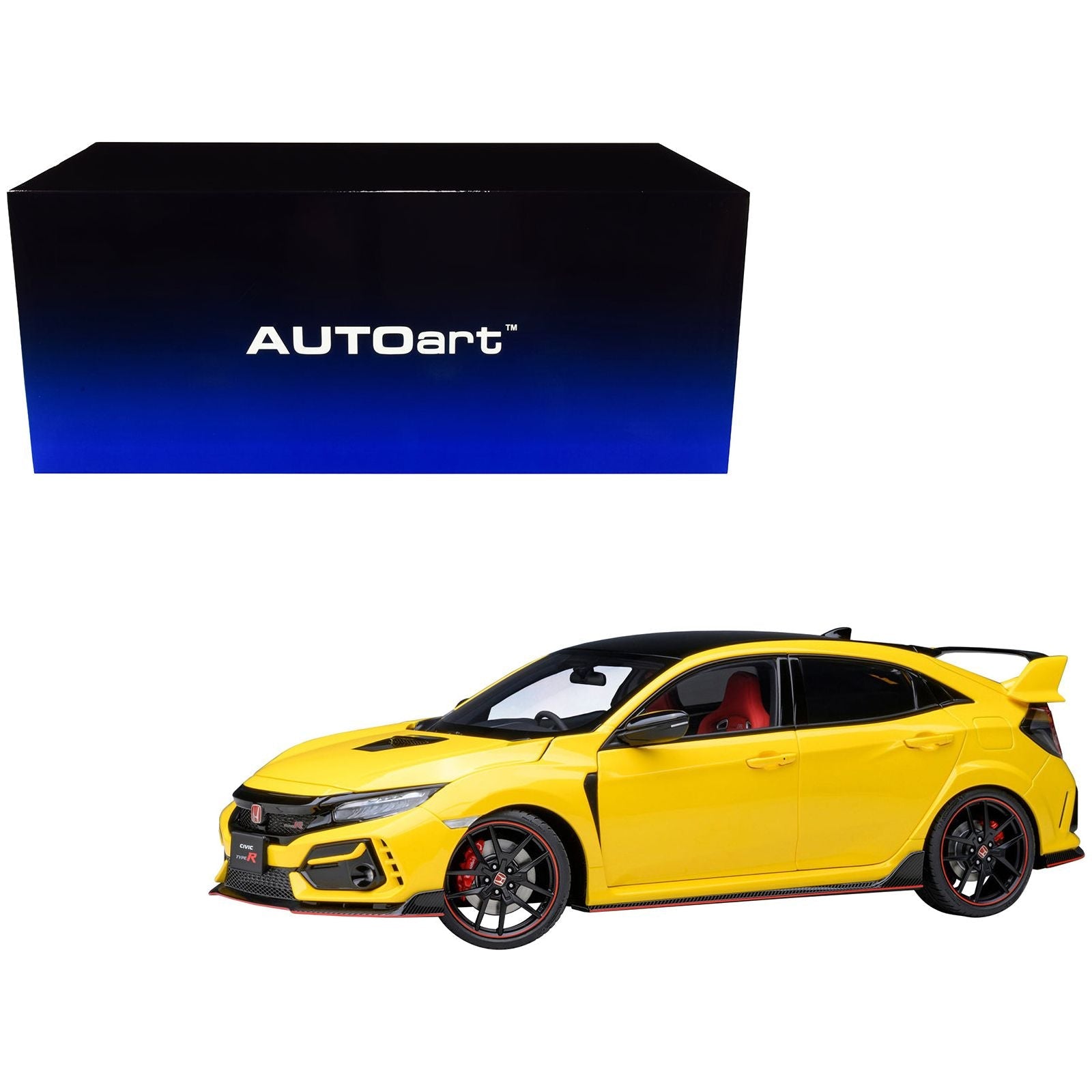 2021 Honda Civic Type R (FK8) RHD (Right Hand Drive) Sunlight Yellow Limited Edition 1/18 Model Car by Autoart - Autoart - ModelCars.com