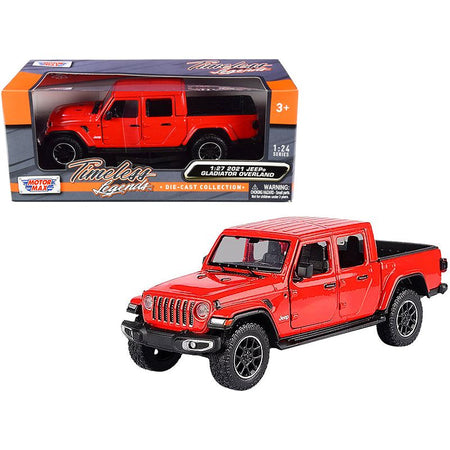 2021 Jeep Gladiator Overland (Closed Top) Pickup Truck Red 1/24 - 1/27 Diecast Model Car by Motormax - Motormax - ModelCars.com