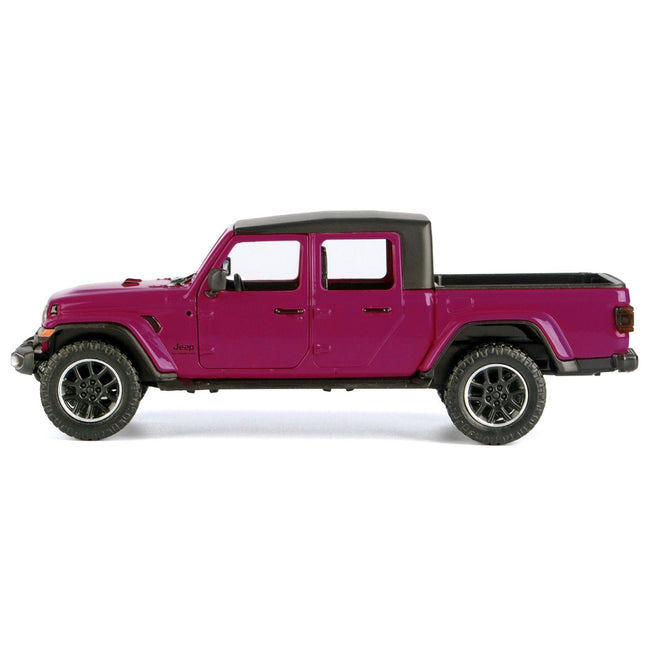 2021 Jeep Gladiator Overland Pickup Truck Purple with Matt Black Top 1/24 Diecast Model Car by Motormax-Motormax-ModelCars.com