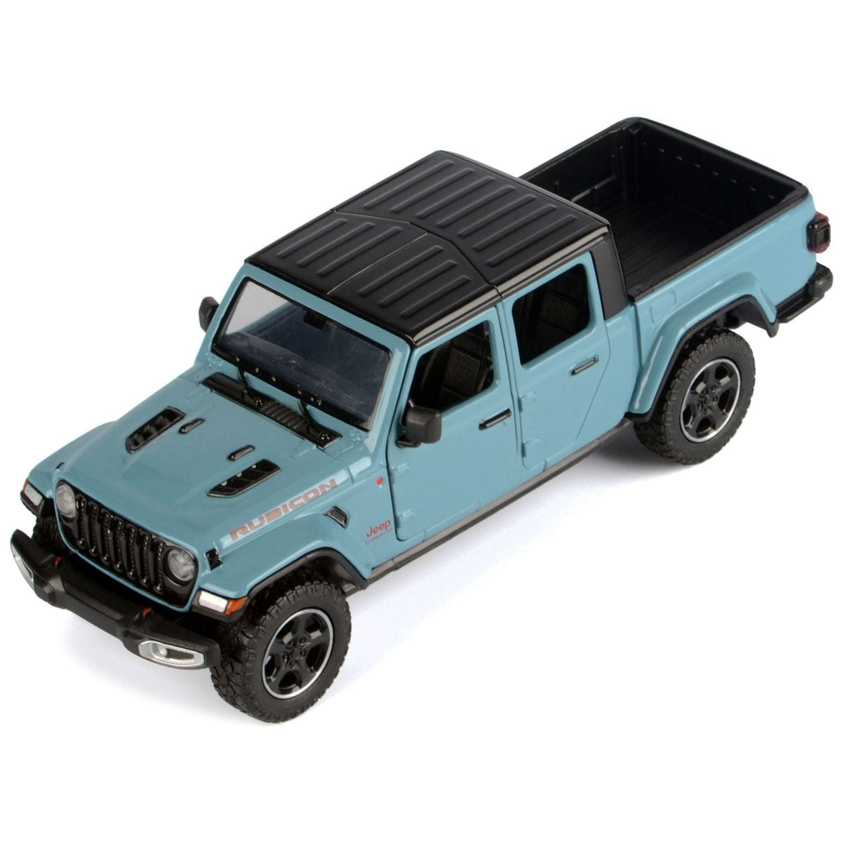 2021 Jeep Gladiator Rubicon (Closed Top) Pickup Truck Blue with Black Top 1/27 Diecast Model Car by Motormax-Motormax-ModelCars.com