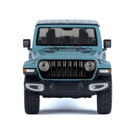 2021 Jeep Gladiator Rubicon (Closed Top) Pickup Truck Blue with Black Top 1/27 Diecast Model Car by Motormax-Motormax-ModelCars.com
