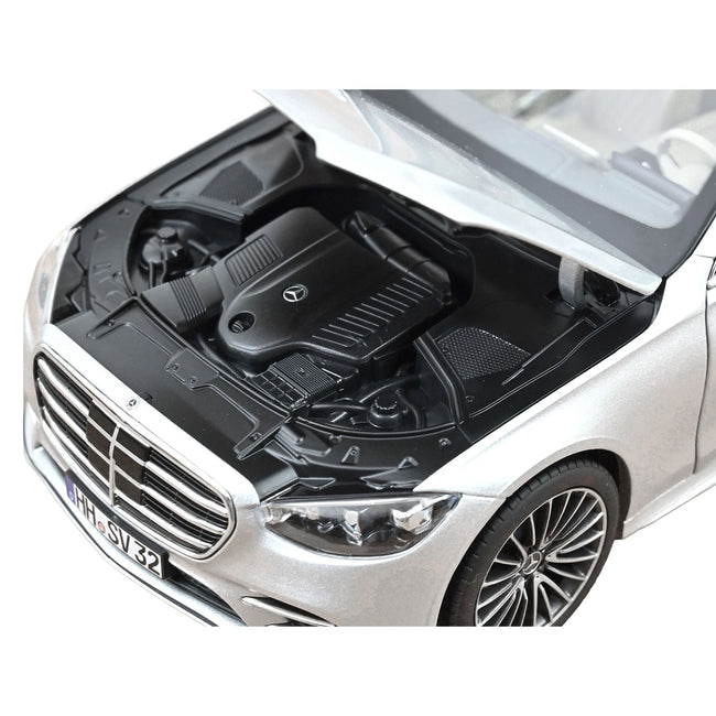 2021 Mercedes-Benz S-Class AMG Line Silver Metallic with Sunroof 1/18 Diecast Model Car by Norev-Norev-ModelCars.com