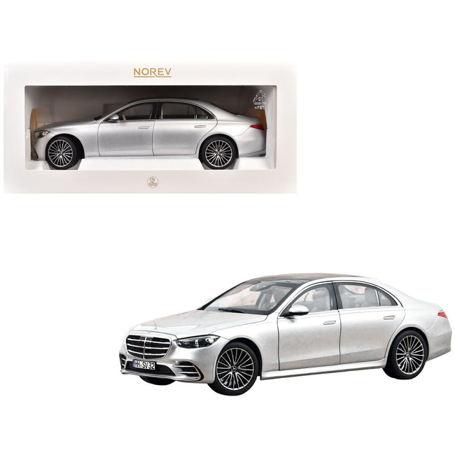 2021 Mercedes-Benz S-Class AMG Line Silver Metallic with Sunroof 1/18 Diecast Model Car by Norev-Norev-ModelCars.com