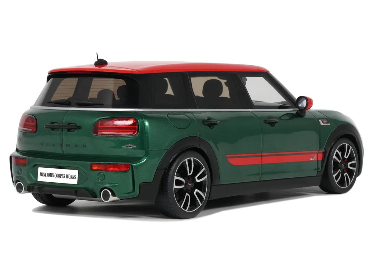 2021 Mini Clubman (F54) JCW British Green Metallic with Red Top and Stripes Limited Edition to 999 pieces Worldwide 1/18 Model Car by Otto Mobile-Otto Mobile-ModelCars.com