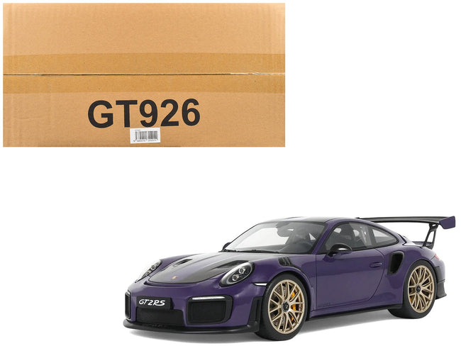 2021 Porsche 911 (991.2) GT2 RS Ultraviolet Metallic with Carbon Stripes 1/18 Model Car by GT Spirit-GT Spirit-ModelCars.com