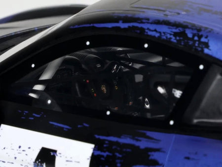 2021 Porsche Cayman 718 GT4 RS Clubsport 4 Black with Blue Graphics Limited Edition to 999 pieces Worldwide 1/18 Model Car by Otto Mobile-Otto Mobile-ModelCars.com