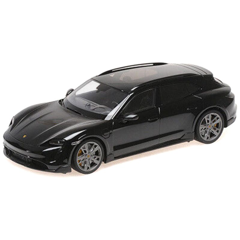 2021 Porsche Taycan CUV Turbo S Black Limited Edition to 480 pieces Worldwide 1/18 Diecast Model Car by Minichamps-Minichamps-ModelCars.com