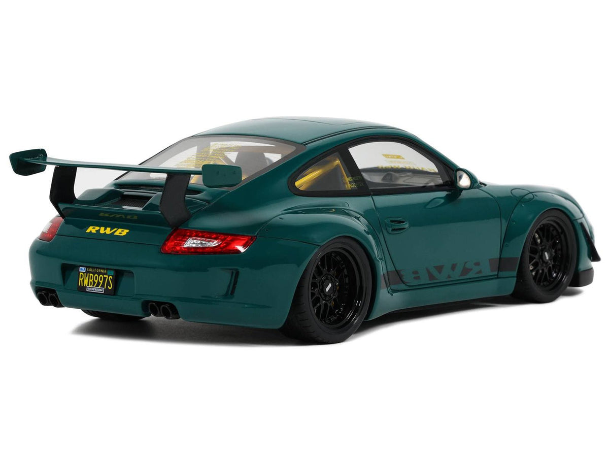 2021 RWB Bodykit "Syunkashuto" Green with Black Stripes 1/18 Model Car by GT Spirit-GT Spirit-ModelCars.com