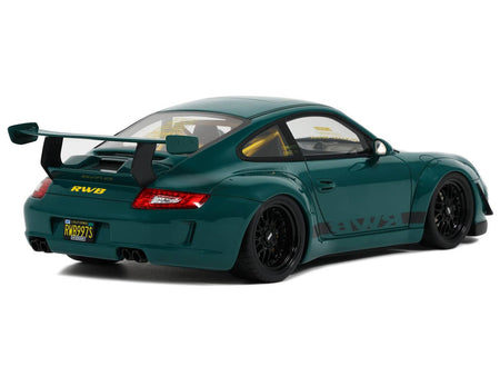 2021 RWB Bodykit "Syunkashuto" Green with Black Stripes 1/18 Model Car by GT Spirit-GT Spirit-ModelCars.com