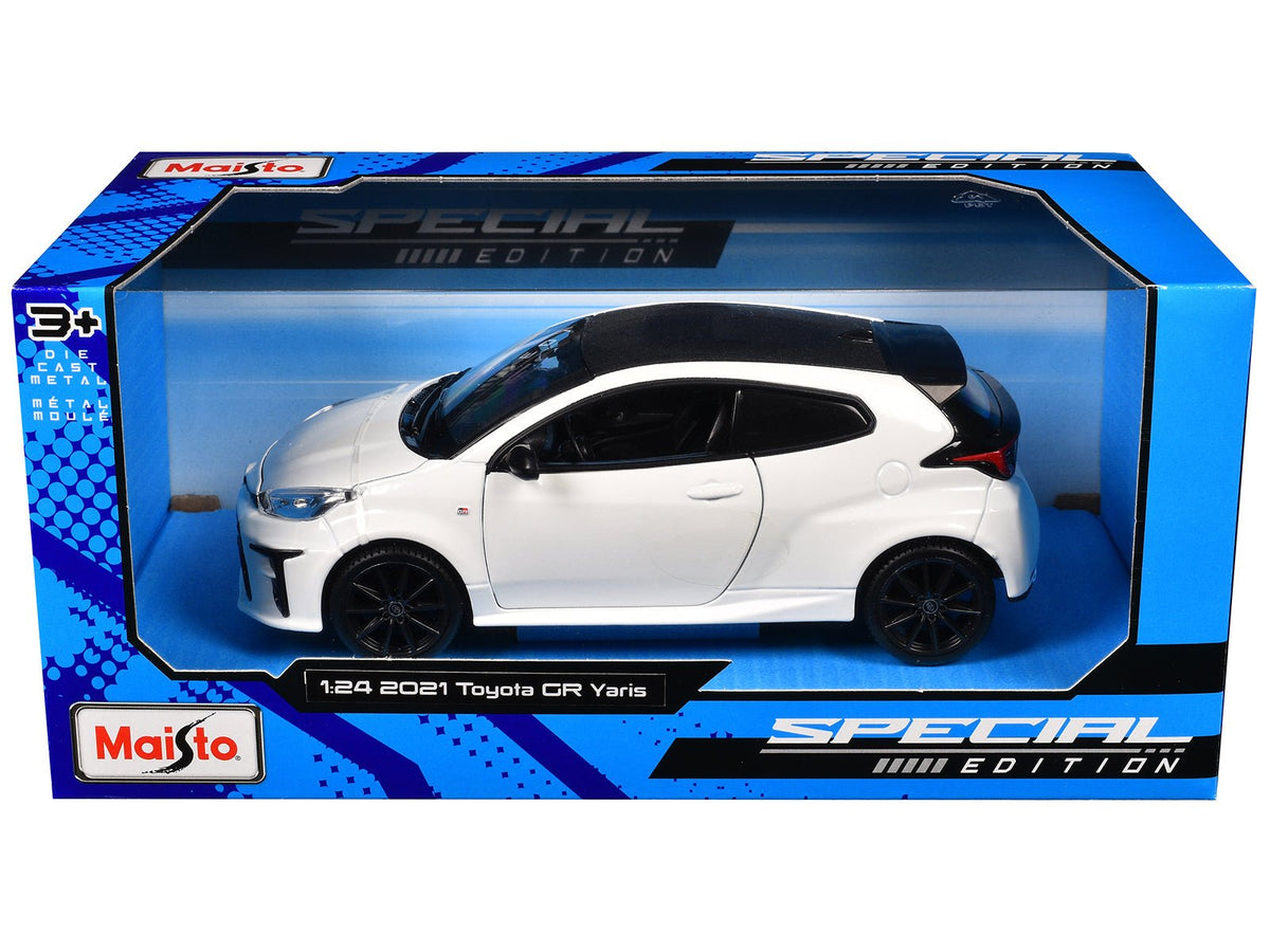 2021 Toyota GR Yaris White with Carbon Top "Special Edition" Series 1/24 Diecast Model Car by Maisto-Maisto-ModelCars.com
