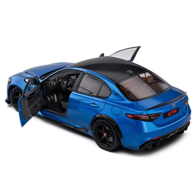 2022 Alfa Romeo Giulia GTA Anodized Blue Metallic with Carbon Top 1/18 Diecast Model Car by Solido - Solido - ModelCars.com