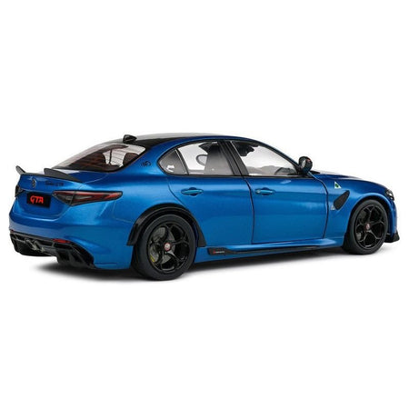 2022 Alfa Romeo Giulia GTA Anodized Blue Metallic with Carbon Top 1/18 Diecast Model Car by Solido-Solido-ModelCars.com