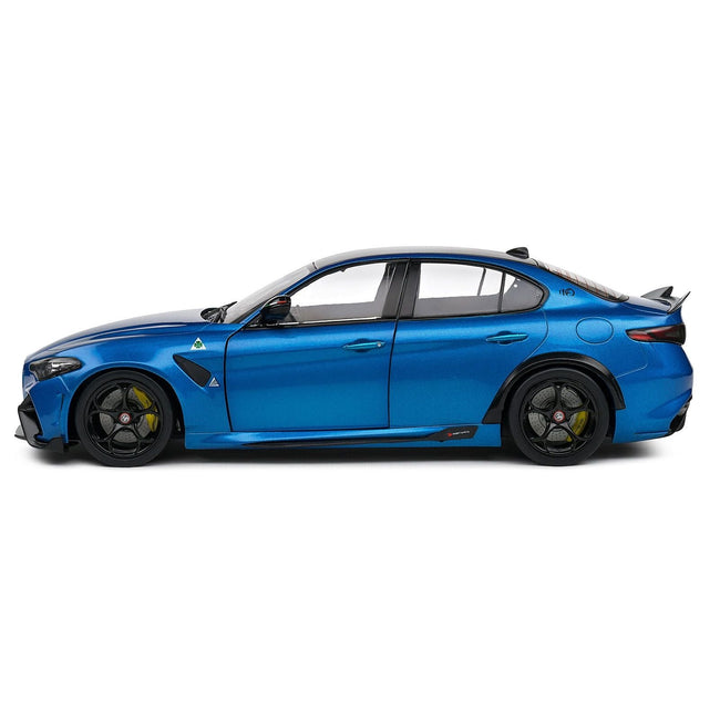 2022 Alfa Romeo Giulia GTA Anodized Blue Metallic with Carbon Top 1/18 Diecast Model Car by Solido-Solido-ModelCars.com