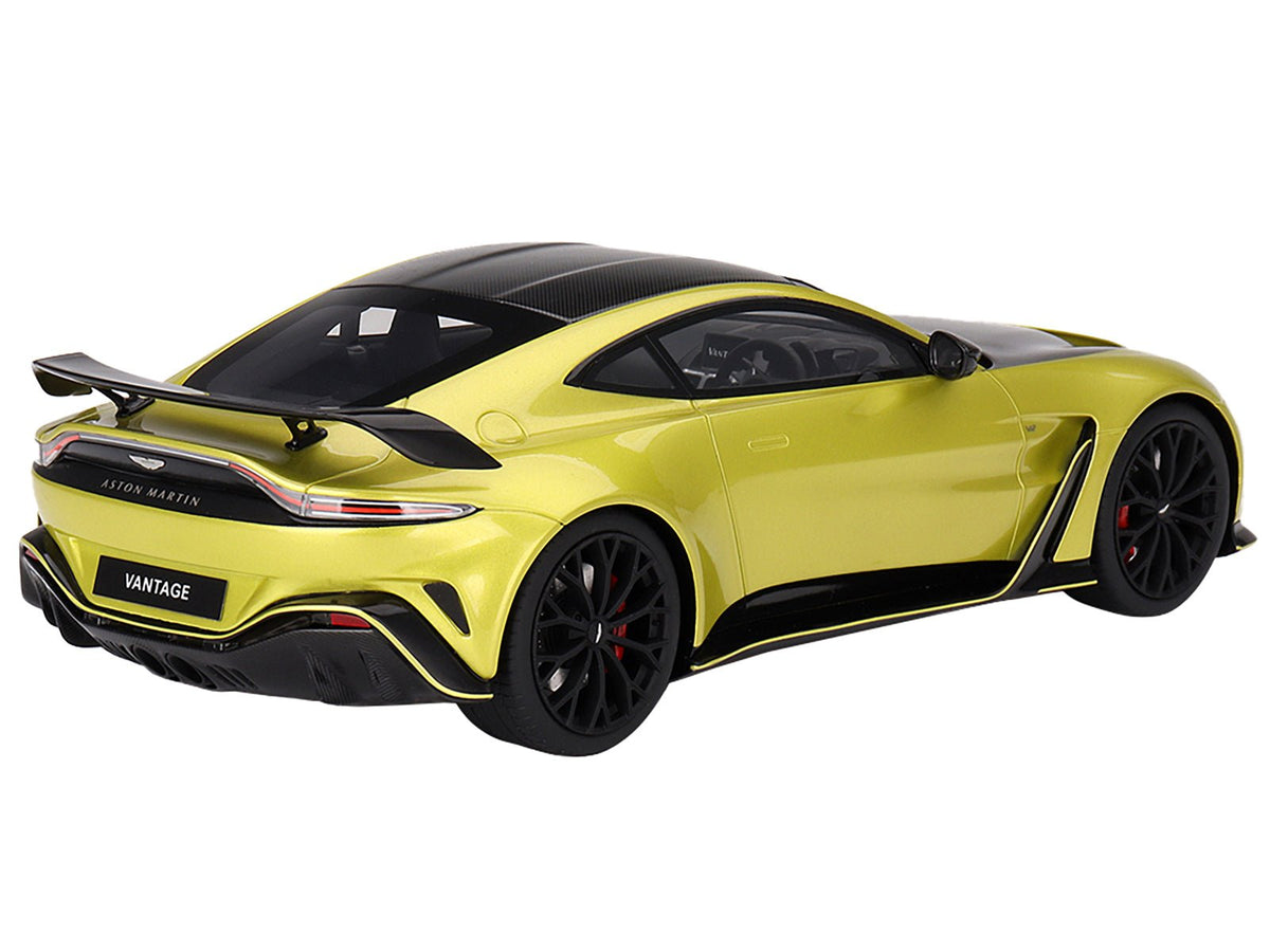 2022 Aston Martin V12 Vantage RHD (Right Hand Drive) Cosmopolitan Yellow with Black Hood and Top 1/18 Model Car by Top Speed-Top Speed-ModelCars.com