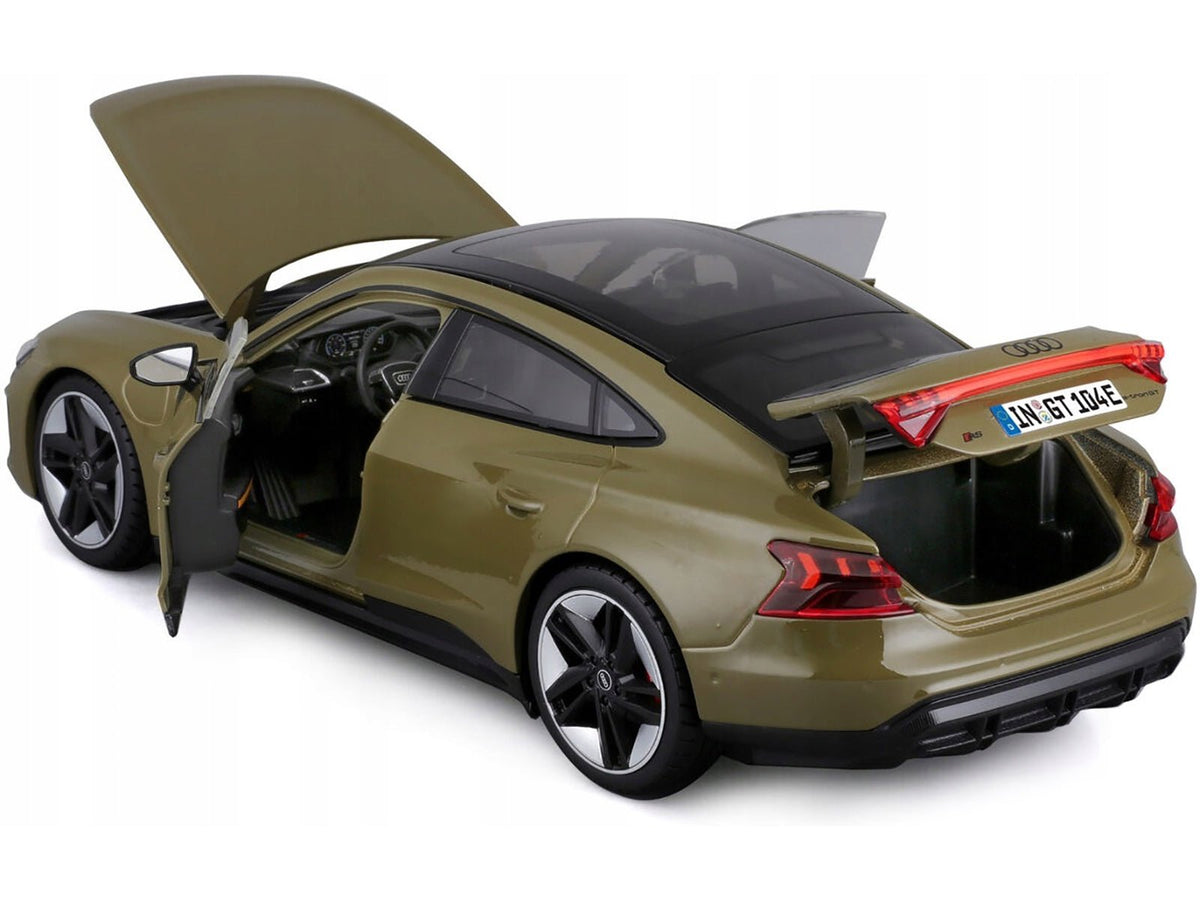 2022 Audi RS e-tron GT Dark Green with Sunroof 1/18 Diecast Model Car by Bburago-Bburago-ModelCars.com