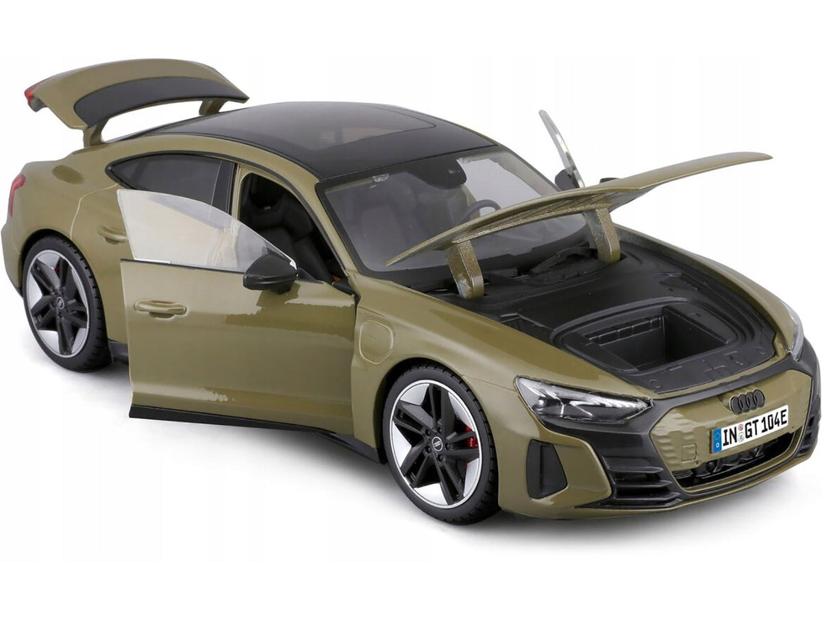 2022 Audi RS e-tron GT Dark Green with Sunroof 1/18 Diecast Model Car by Bburago-Bburago-ModelCars.com