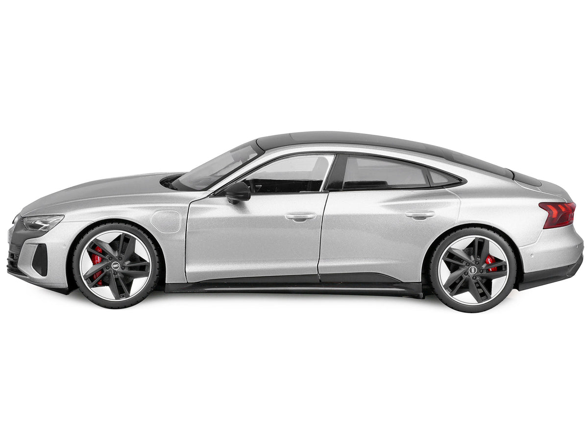 2022 Audi RS e-tron GT Silver Metallic with Sunroof 1/18 Diecast Model Car by Bburago-Bburago-ModelCars.com