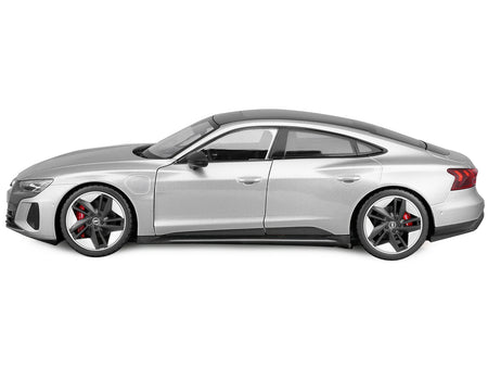 2022 Audi RS e-tron GT Silver Metallic with Sunroof 1/18 Diecast Model Car by Bburago-Bburago-ModelCars.com