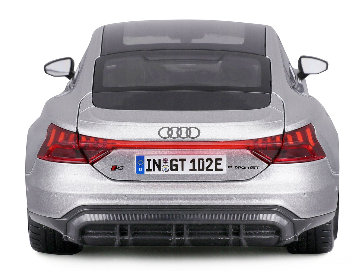 2022 Audi RS e-tron GT Silver Metallic with Sunroof 1/18 Diecast Model Car by Bburago-Bburago-ModelCars.com