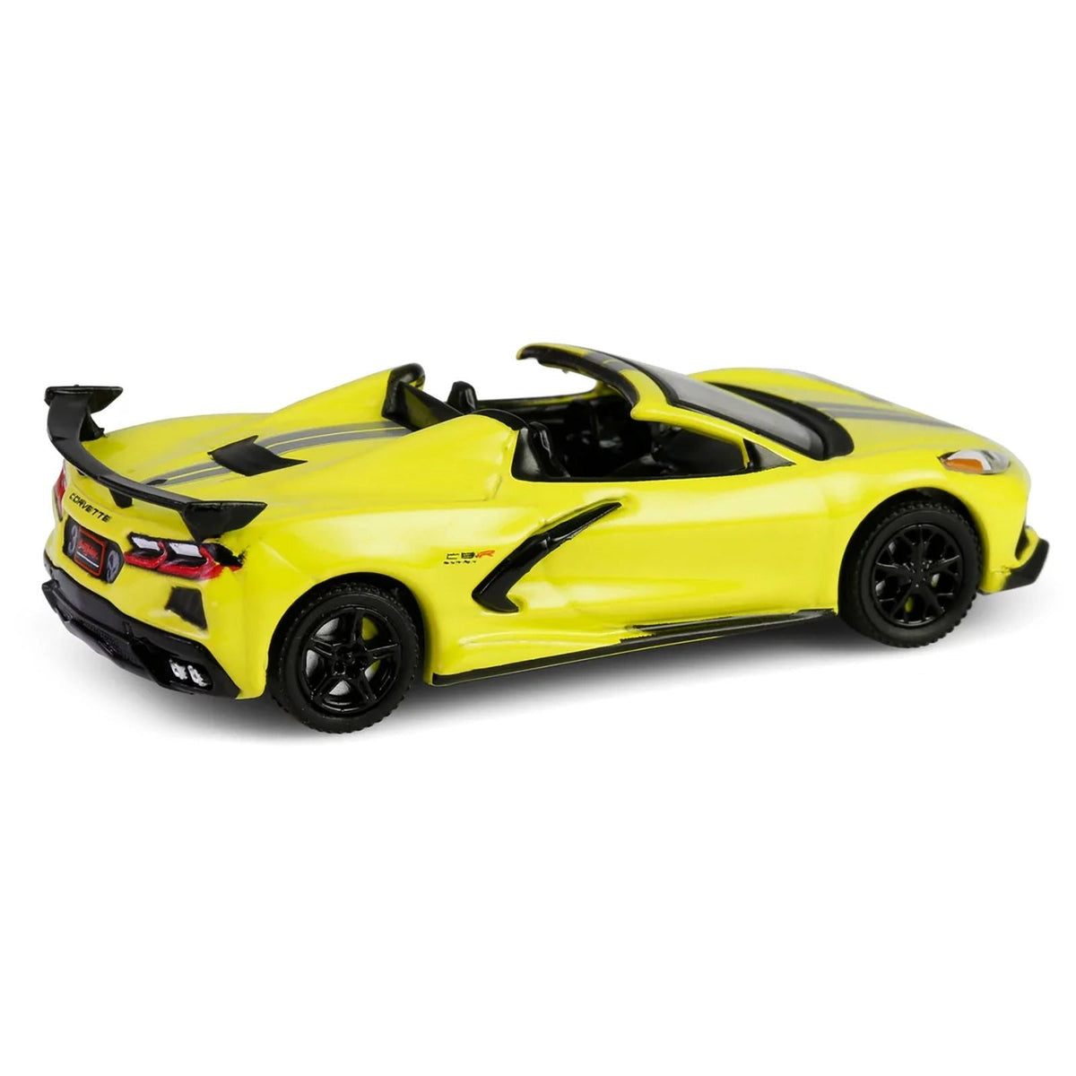 2022 Chevrolet Corvette C8.R Convertible Yellow with Silver Stripes "Barrett-Jackson" Series 15 1/64 Diecast Model Car by Greenlight-Greenlight-ModelCars.com