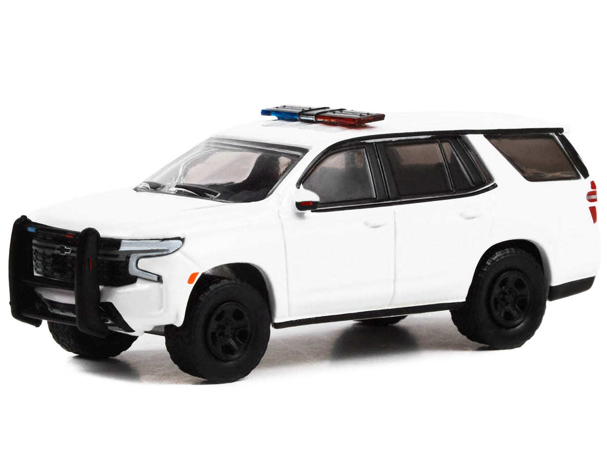 2022 Chevrolet Tahoe Police Pursuit Vehicle (PPV) White "Hot Pursuit" "Hobby Exclusive" Series 1/64 Diecast Model Car by Greenlight-Greenlight-ModelCars.com