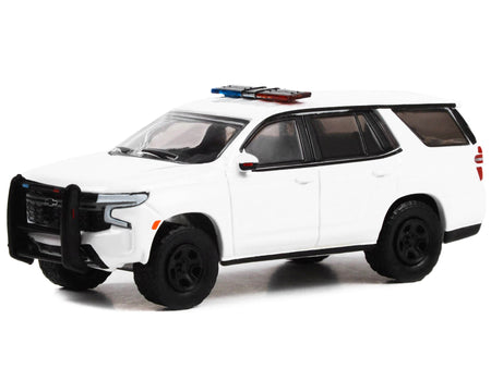 2022 Chevrolet Tahoe Police Pursuit Vehicle (PPV) White "Hot Pursuit" "Hobby Exclusive" Series 1/64 Diecast Model Car by Greenlight-Greenlight-ModelCars.com