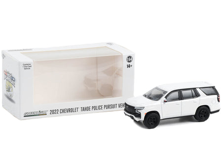 2022 Chevrolet Tahoe Police Pursuit Vehicle (PPV) White "Hot Pursuit" "Hobby Exclusive" Series 1/64 Diecast Model Car by Greenlight-Greenlight-ModelCars.com