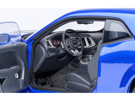 2022 Dodge Challenger SRT Jailbreak Indigo Blue Metallic with Carbon Stripes 1/18 Model Car by Autoart-Autoart-ModelCars.com