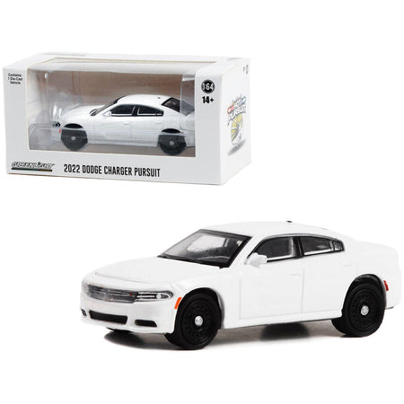 2022 Dodge Charger Pursuit Police Car White "Hot Pursuit" "Hobby Exclusive" Series 1/64 Diecast Model Car by Greenlight - Greenlight - ModelCars.com