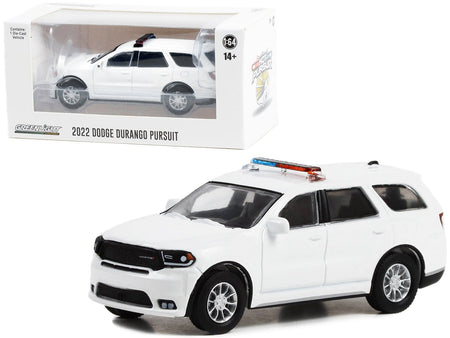 2022 Dodge Durango Pursuit Police Car with Lights White "Hot Pursuit" "Hobby Exclusive" Series 1/64 Diecast Model Car by Greenlight-Greenlight-ModelCars.com