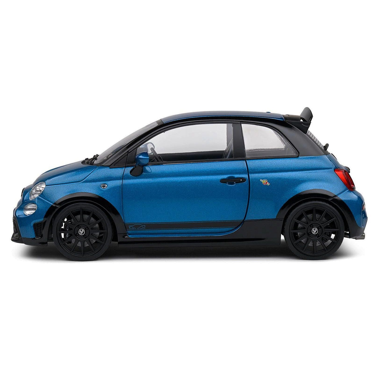 2022 Fiat 695 Abarth "Tributo 131 Rally" Podium Blue Metallic with Black Side Stripes 1/18 Diecast Model Car by Solido-Solido-ModelCars.com