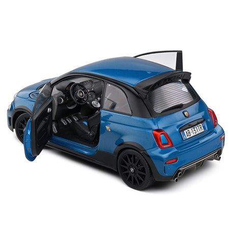 2022 Fiat 695 Abarth "Tributo 131 Rally" Podium Blue Metallic with Black Side Stripes 1/18 Diecast Model Car by Solido-Solido-ModelCars.com