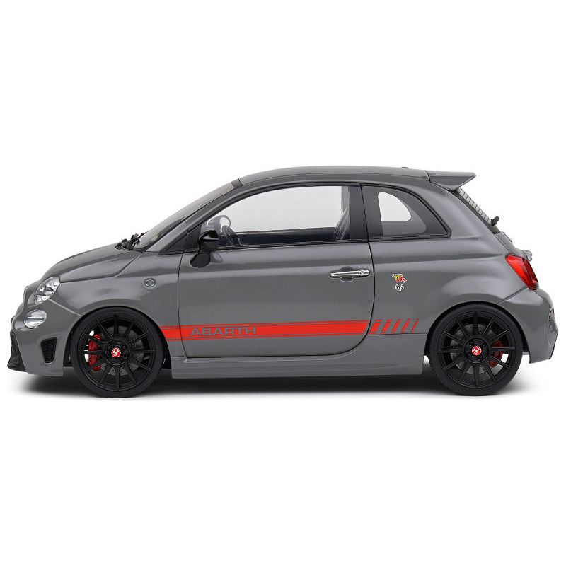 2022 Fiat 695 Abarth XSR Yamaha Record Gray with Red Stripes 1/18 Diecast Model Car by Solido - Solido - ModelCars.com