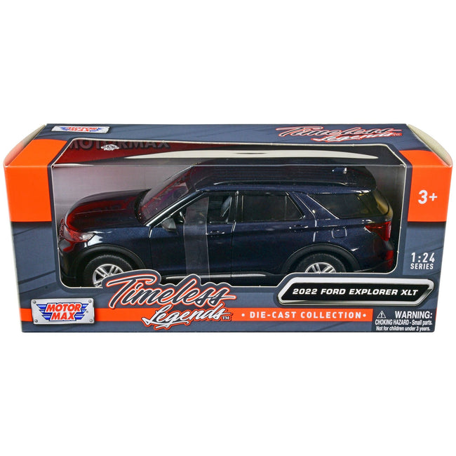 2022 Ford Explorer XLT Dark Blue Metallic "Timeless Legends" Series 1/24 Diecast Model Car by Motormax - Motormax - ModelCars.com