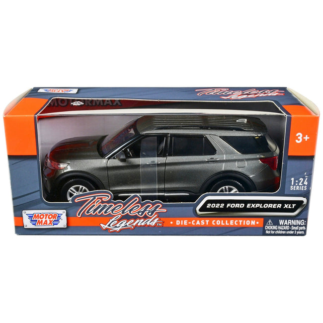 2022 Ford Explorer XLT Gray Metallic "Timeless Legends" Series 1/24 Diecast Model Car by Motormax - Motormax - ModelCars.com