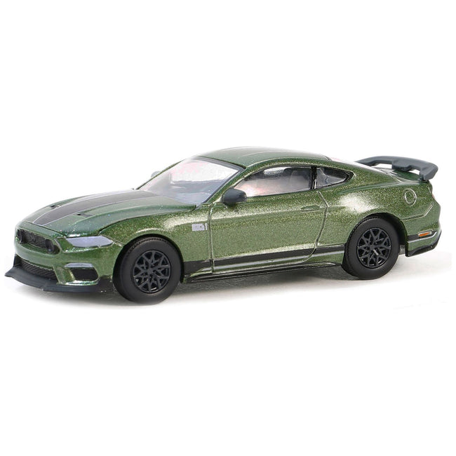 2022 Ford Mustang Mach 1 Eruption Green Metallic with Black Stripes "GreenLight Muscle" Series 28 1/64 Diecast Model Car by Greenlight - Greenlight - ModelCars.com